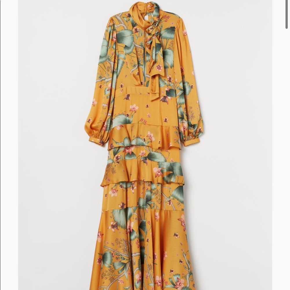Johanna Ortiz x H&M Long Dress with Scarf Collar size US 4 NWT